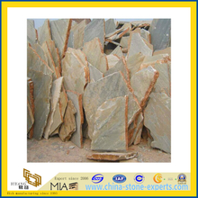 Yellow Honed Crazy Wall Random Stone Slate for Outdoor (YQA-S1076)