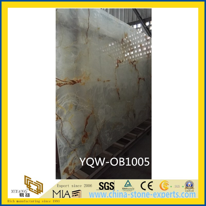 SGS White / Yellow Natural Stone Onyx for Background