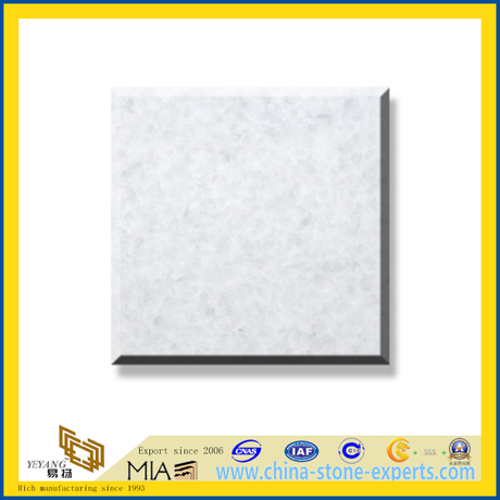Polished Natural Stone Crystal White Marble Slabs for Wall/Flooring (YQC)