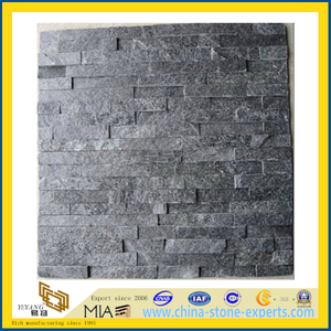 Natural Dark Grey/Black Cultured Stone for Wall Cladding (YQA-S1029)