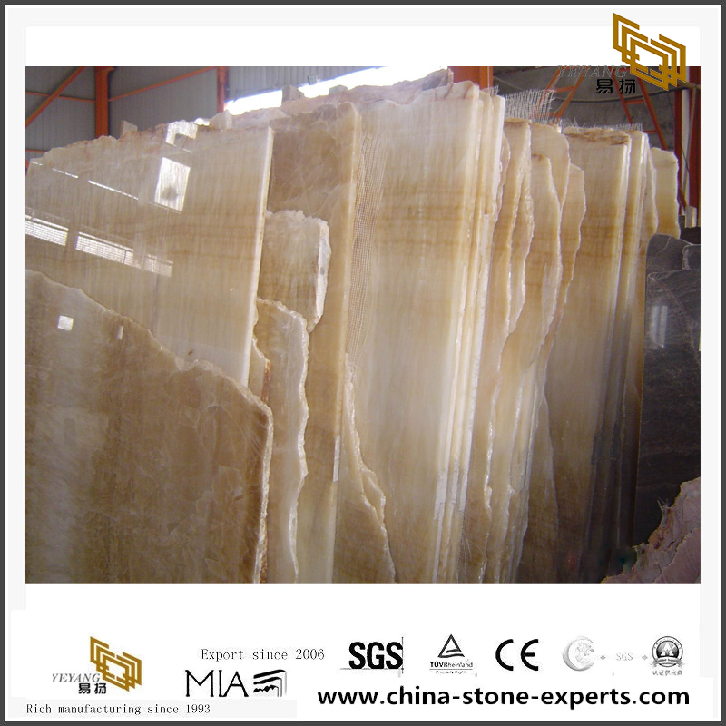 Rosin Jade Onyx Beige Color Luxury Onyx Slabs For Project