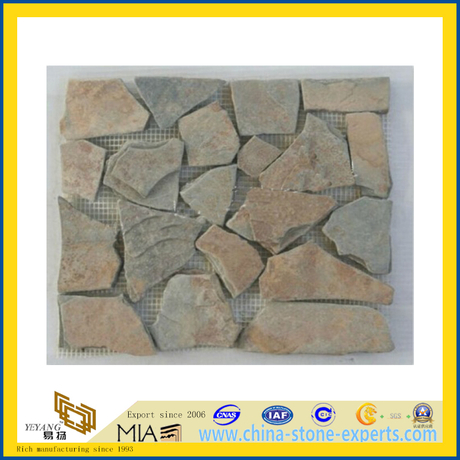 Random Mesh Natural Slate Stone Mosaic (YQZ-M)