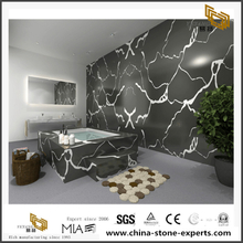Calacatta Black Quartz Tile For Bathroom Wall