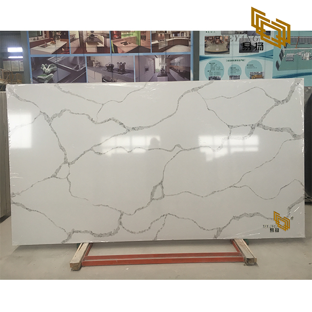 white aritificial calacatta quartz stone countertop customized factory wholesale (501C)