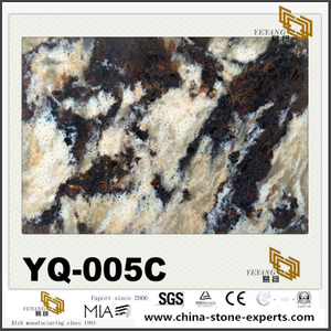 YQ-005C Black Gold Vein Quartz Slabs Tiles Outlet
