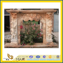 Home Decorative Sunset Red Marble Fireplace(YQG-LS1039)