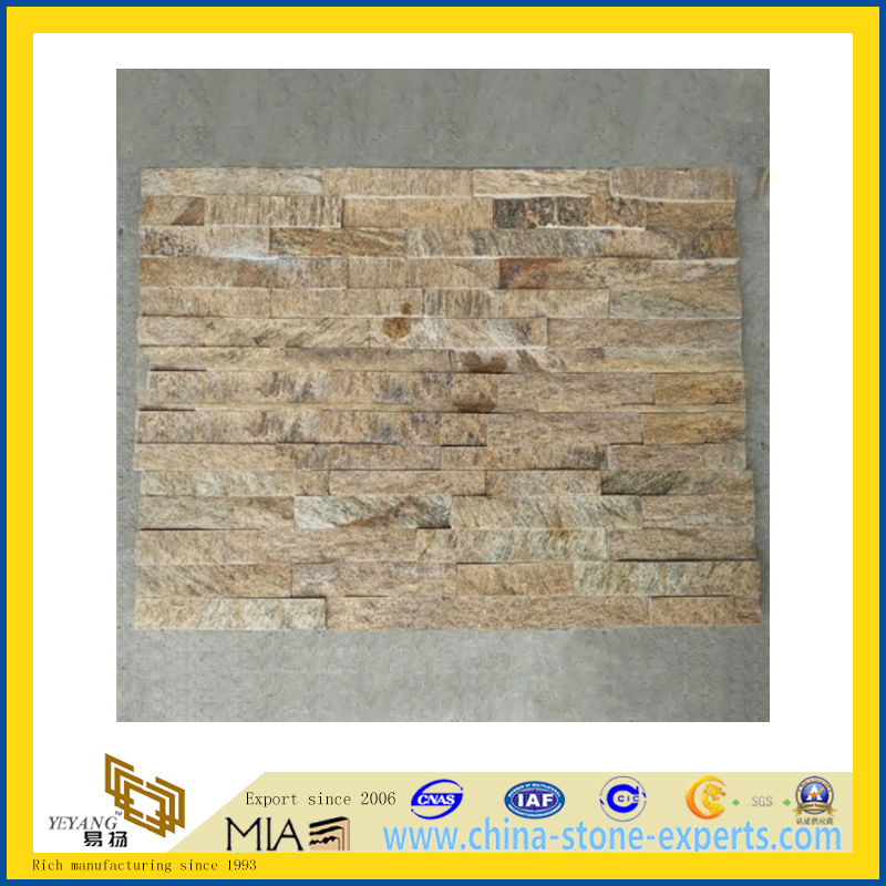 Wholesale Prices Yellow Slate Cultured Stone with Split (YQA-S1074)