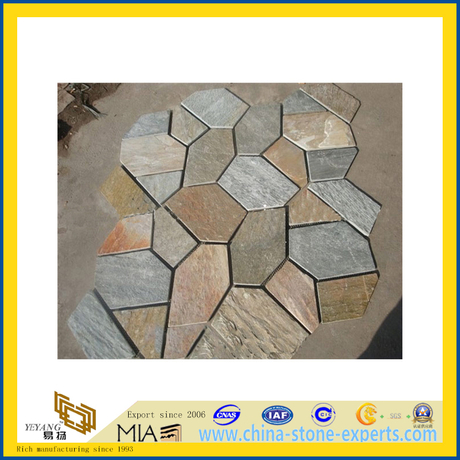 Flagstone Pavers / Slate Cube Stone / Rusty Slate Cobblestone / Paving Stone (YQA-S1015)