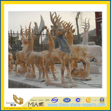 Brown Stone Animal Deer Sculptures (YQA)