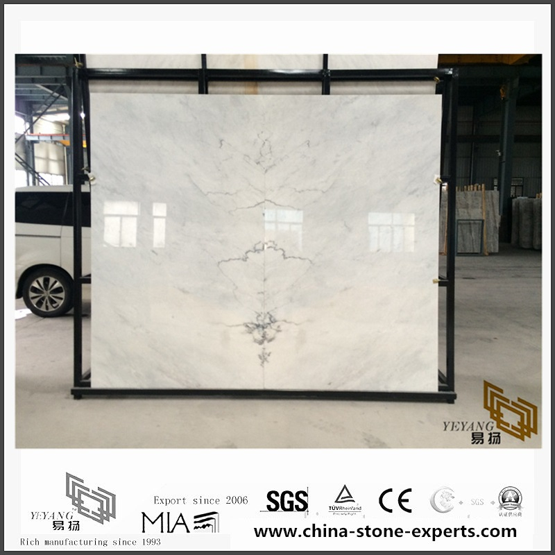 New Custom Engineered Laurance White Marble for Bathroom Tiles & Countertops Decoration (YQW-MS052501)