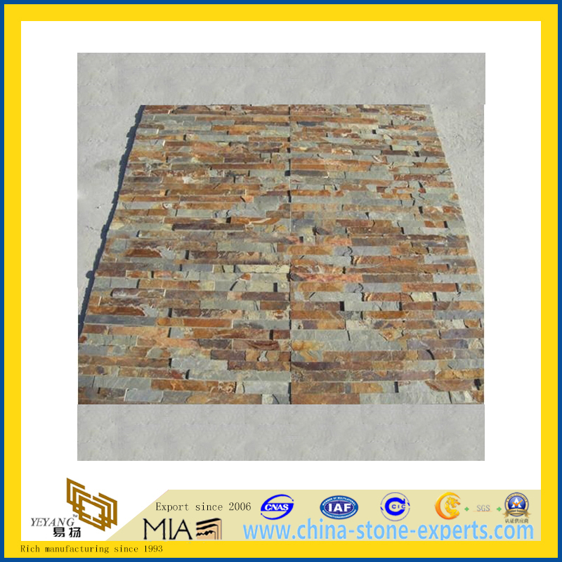 Chinese Natural Culture Stone Mosaic Slate for Wall Cladding (YQA-S1011)