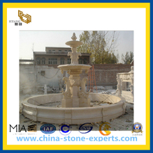Beige Marble Stone Dolphin Water Fountain
