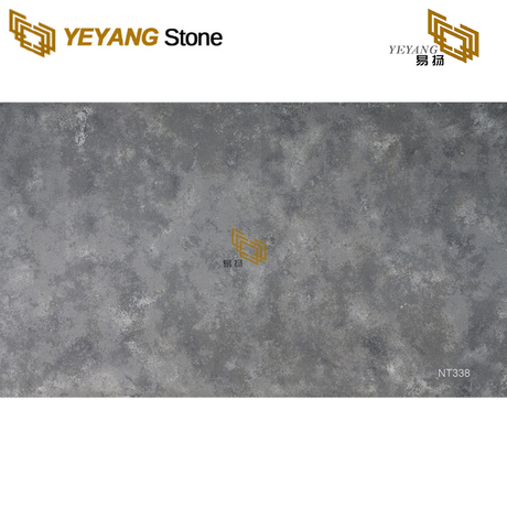 China Dark Grey Quartz Stone For Kitchen and Bathroom Countertop NT338