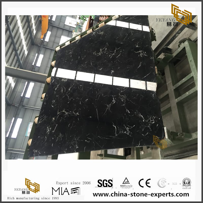 New Exclusive Black Ice Flower Marble Slabs for Home Decor with cheap price