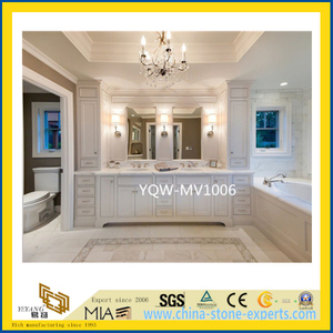 Solid Surface White Carrara Marble Bathroom Vanity Top for Hotel