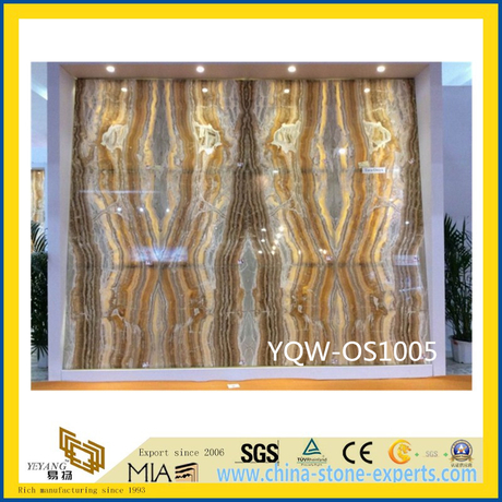 Polished Yellow Onyx Stone Slabs for Floor with Cheap Cost