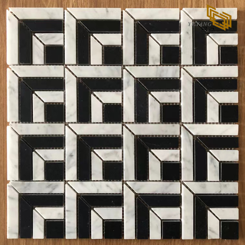 Factory direct sale black and white splicing for wall and floor marble mosaic