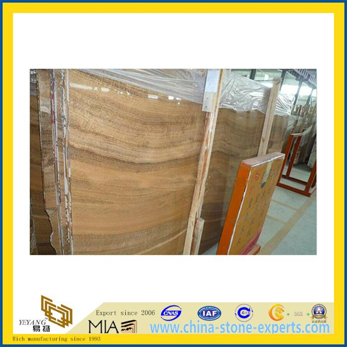 Yellow Wood Marble Slab for Flooring Decoration