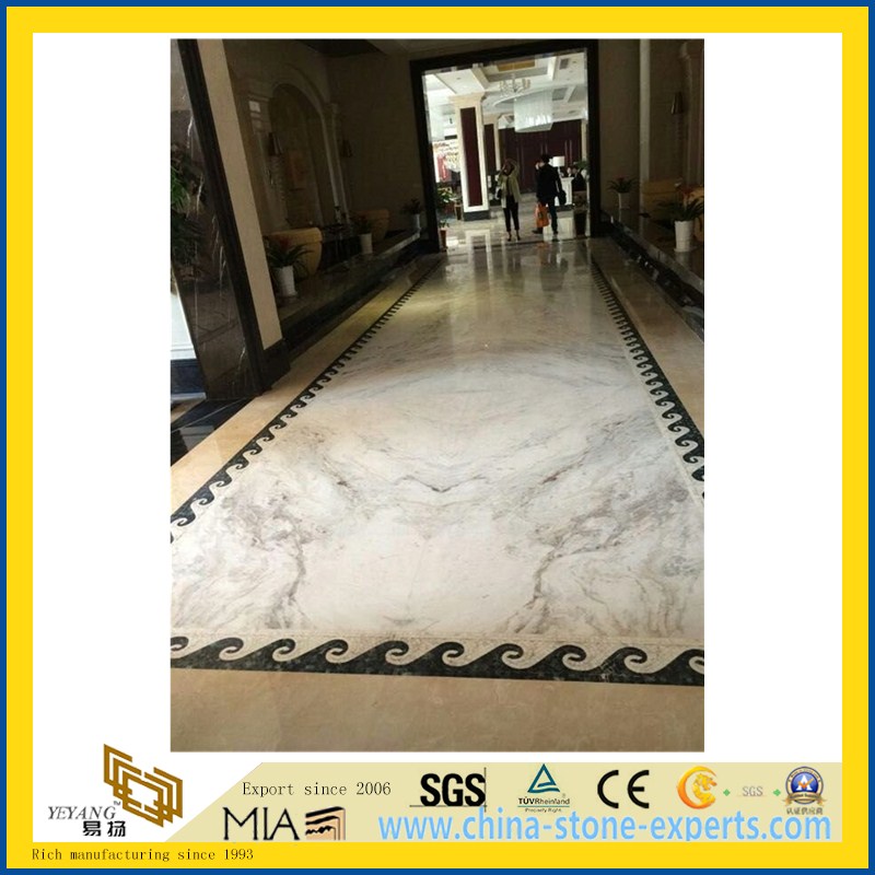 China Polished Castro White Marble Slab with Best Price for Countertop & Vanity top (YQW)