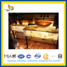 Cheap Yellow Wood Grain Marble Countertop (YQA-GC)