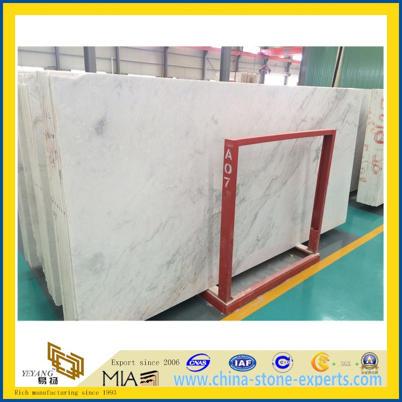 China Polished Castro White Marble Slab with Best Price for Countertop & Vanity top (YQW)