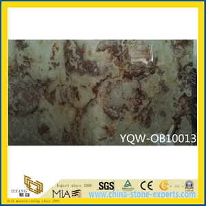 Polished White/Brown Natural Stone Onyx for Hotel Background